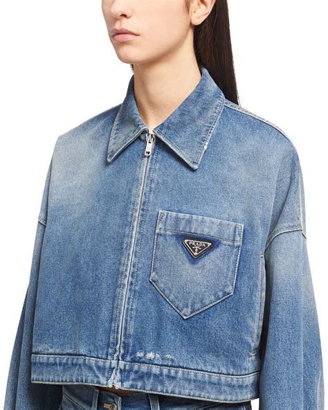 prada denim jacket cropped